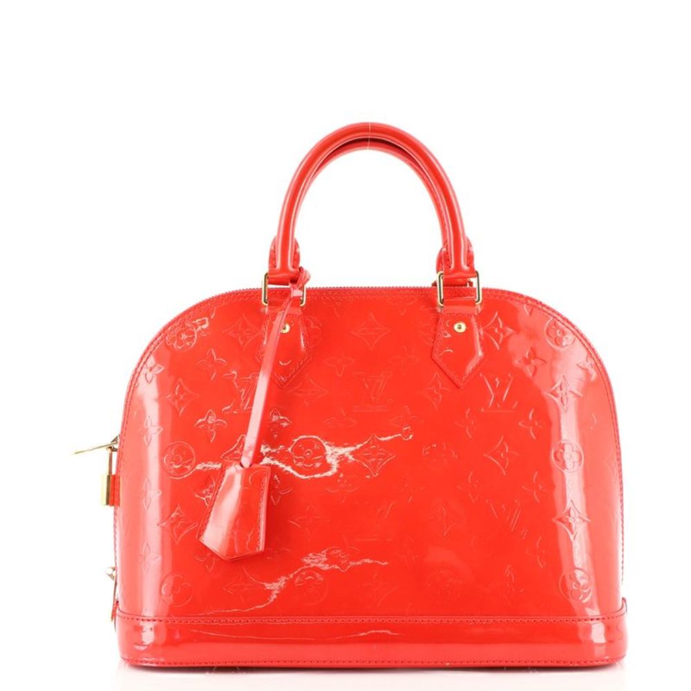Louis Vuitton Alma Handbag Monogram Vernis PM Red